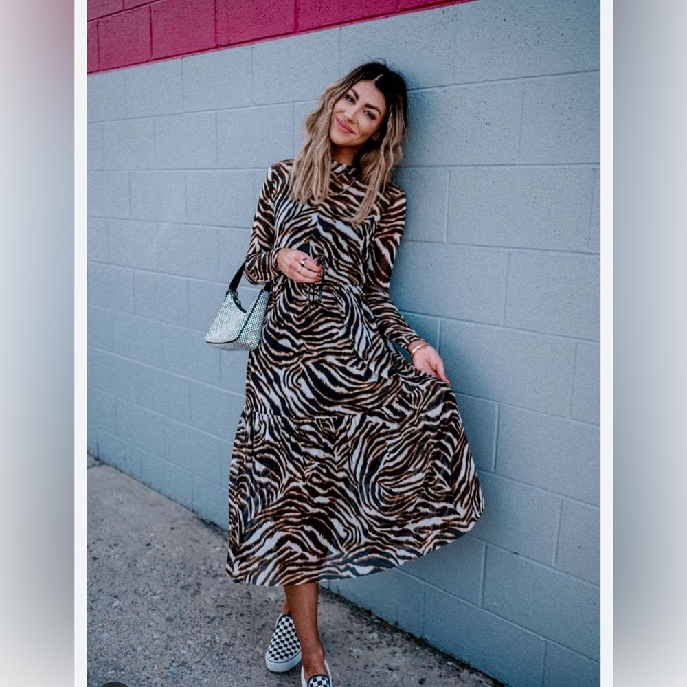Dressed in LALA mesh tiger dress
